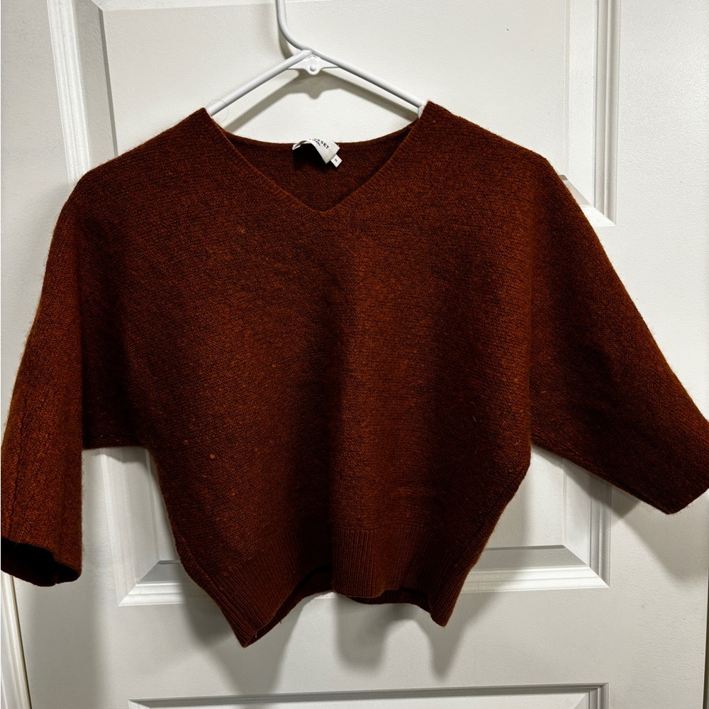 The Reset V-Neck Sweater in Rich Brown